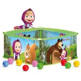 Dřevěné hračky Bino Bazének s balónky Máša a medvěd