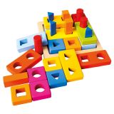 Dřevěné hračky Bino Vkládací tvary na desce barevné