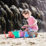 Dřevěné hračky Bigjigs Toys Plážový kyblíček červený