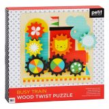 Dřevěné hračky Petit Collage Puzzle ozubená kolečka vláček