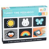 Dřevěné hračky Petit Collage Čas na bříšku - zrcátko s obrázky Peekaboo