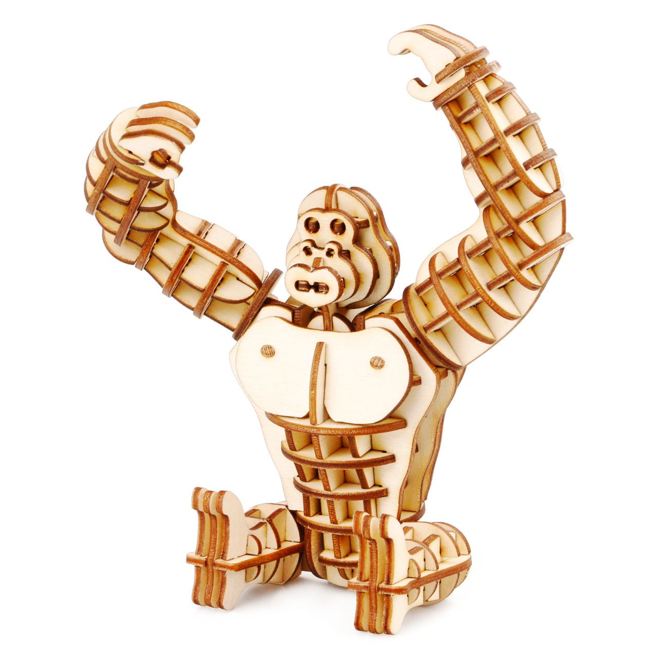 Dřevěné hračky RoboTime dřevěné 3D puzzle Gorila