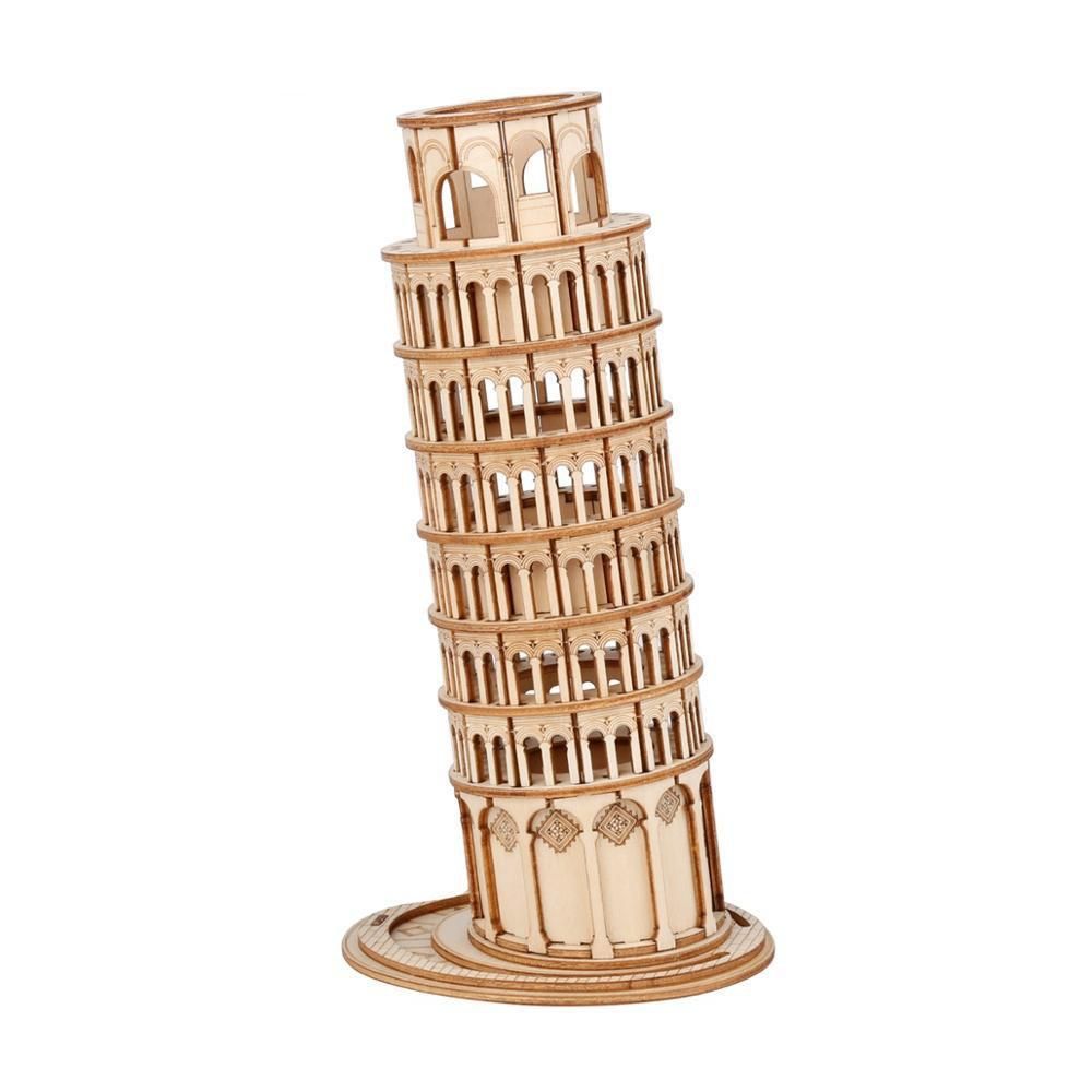 Dřevěné hračky RoboTime dřevěné 3D puzzle Šikmá věž