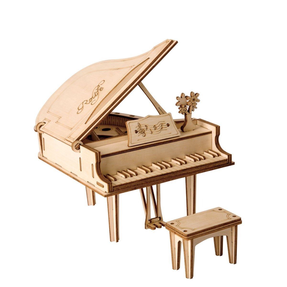 Dřevěné hračky RoboTime dřevěné 3D puzzle Velké piano