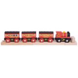 Dřevěné hračky Bigjigs Rail Dálkový vlak + 3 koleje