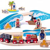 Dřevěné hračky Bigjigs Rail Dřevěná vláčkodráha piráti