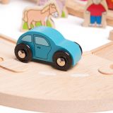Dřevěné hračky Bigjigs Rail Dřevěná vláčkodráha s venkovskou cestou 80 dílů