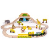 Dřevěné hračky Bigjigs Rail Dřevěná vláčkodráha Safari