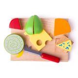 Dřevěné hračky Bigjigs Toys Set dřevěných potravin sýry na desce