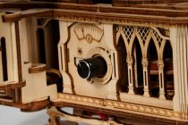 Dřevěné hračky RoboTime 3D dřevěné mechanické puzzle Gramofon (ruční pohon)