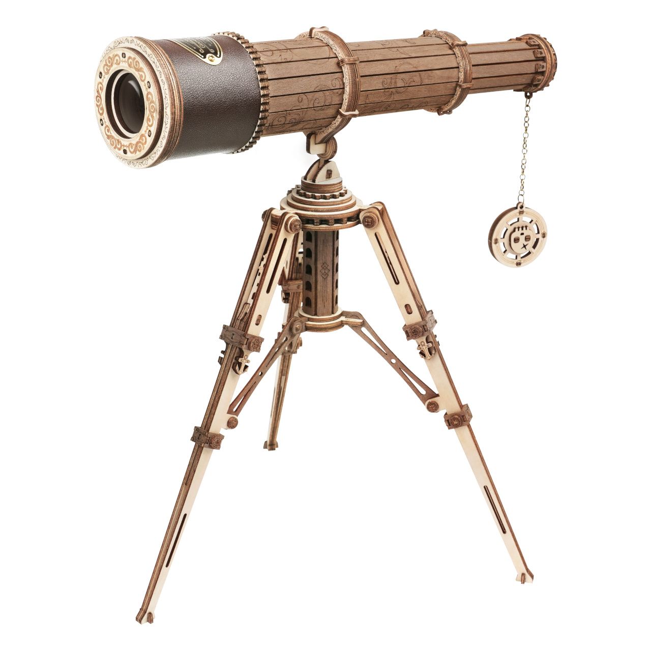 Dřevěné hračky RoboTime 3D dřevěné mechanické puzzle Pirátský dalekohled