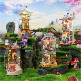 Dřevěné hračky RoboTime miniatura domečku Skleněná věž malé čarodějky