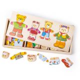 Dřevěné hračky Bigjigs Toys Oblékací puzzle Medvědí rodinka