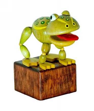 Dřevěné hračky Detoa Mačkací figurka Žába