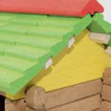 Dřevěné hračky Jeujura Dřevěná stavebnice 65 dílů Domeček s barvami