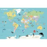 Dřevěné hračky Vilac Magnetická mapa světa Ingela