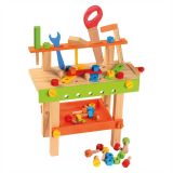Dřevěné hračky Bino Dětský pracovní stůl s nářadím