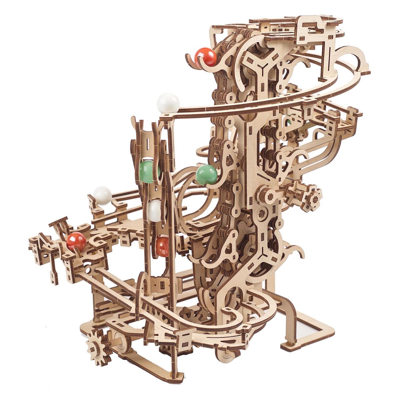 Dřevěné hračky Ugears 3D dřevěné mechanické puzzle Kuličková dráha řetězová