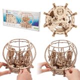 Dřevěné hračky Ugears 3D dřevěné mechanické puzzle Mechanické akvárium