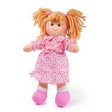 Dřevěné hračky Bigjigs Toys Látková panenka Sophie 28 cm