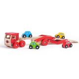 Dřevěné hračky Bigjigs Toys Dřevěný kamion s auty