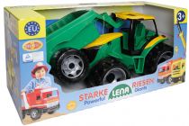 Dřevěné hračky Lena Traktor bez lžíce a bagru s přívěsem