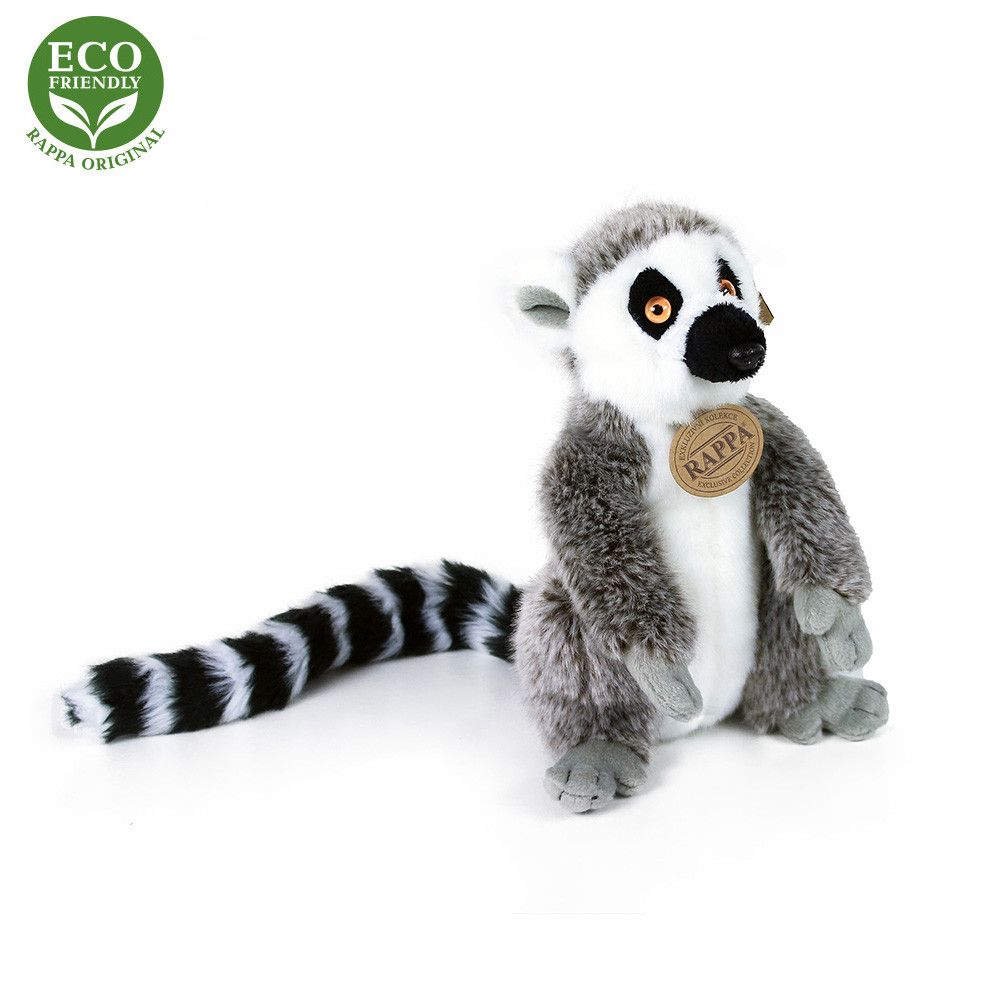 Dřevěné hračky Rappa Plyšový lemur 22 cm ECO-FRIENDLY