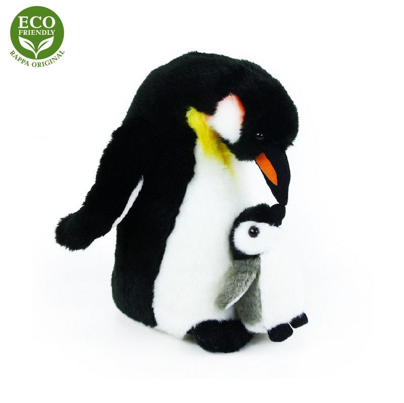 Dřevěné hračky Rappa Plyšový tučňák s mládětem 22 cm ECO-FRIENDLY