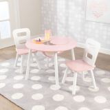 Dřevěné hračky Kidkraft Set stůl a 2 židle růžovobílý