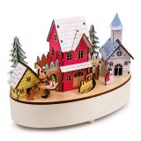 Dřevěné hračky small foot Vánoční hrací skříňka se světlem zimní čas