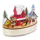 Dřevěné hračky small foot Vánoční hrací skříňka se světlem zimní čas