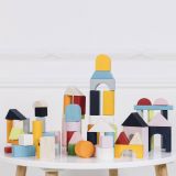 Dřevěné hračky Le Toy Van Petilou Barevné kostky v bavlněné tašce 60 ks