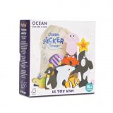 Dřevěné hračky Le Toy Van Petilou Skládací věž Oceán 9 ks