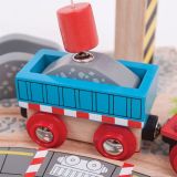 Dřevěné hračky Bigjigs Rail Jeřáb se štěrkem