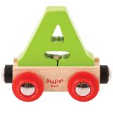 Dřevěné hračky Bigjigs Rail Vagónek dřevěné vláčkodráhy - Písmeno A
