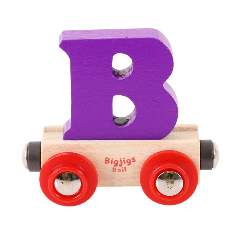 Dřevěné hračky Bigjigs Rail Vagónek dřevěné vláčkodráhy - Písmeno B