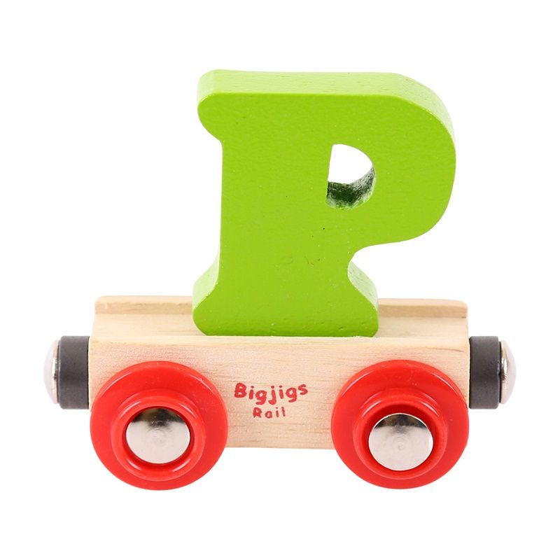 Dřevěné hračky Bigjigs Rail Vagónek dřevěné vláčkodráhy - Písmeno P