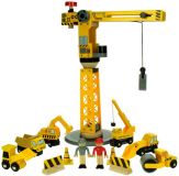 Dřevěné hračky Bigjigs Rail Jeřáb a stavební stroje