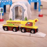 Dřevěné hračky Bigjigs Rail Vagón s jeřábem