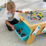 Dřevěné hračky KidKraft Stůl na stavění s boxy a stavebnicí