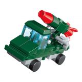 Dřevěné hračky Qman Trans Collector 3v1 2106-3 Vůz s raketou