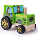 Dřevěné hračky Bigjigs Baby Nasazování traktor Bigjigs Toys