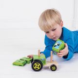 Dřevěné hračky Bigjigs Baby Nasazování traktor Bigjigs Toys