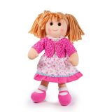 Dřevěné hračky Bigjigs Toys Látková panenka Becky 38 cm