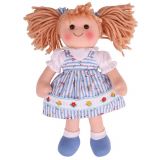 Dřevěné hračky Bigjigs Toys Látková panenka Christina 34 cm
