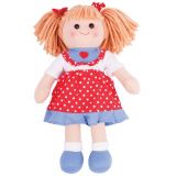 Dřevěné hračky Bigjigs Toys Látková panenka Emily 34 cm