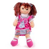 Dřevěné hračky Bigjigs Toys Látková panenka Emma 38 cm