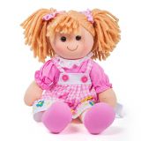 Dřevěné hračky Bigjigs Toys Látková panenka Eva 34 cm
