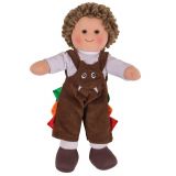 Dřevěné hračky Bigjigs Toys Látková panenka Jack 28 cm