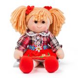 Dřevěné hračky Bigjigs Toys Látková panenka Mandie 34 cm